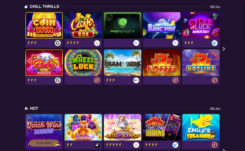 Fortune Coins games lobby