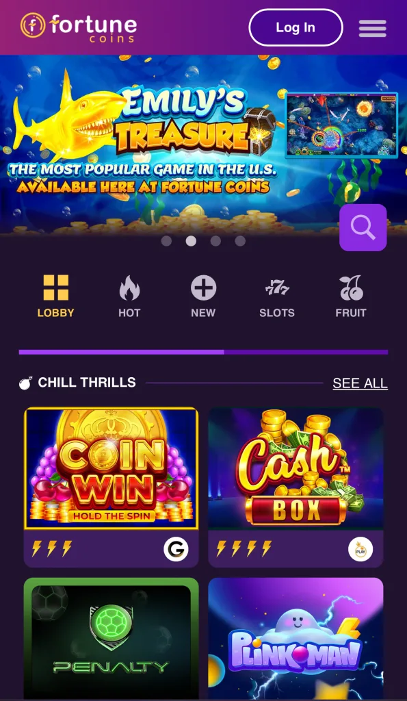 Fortune Coins mobile website